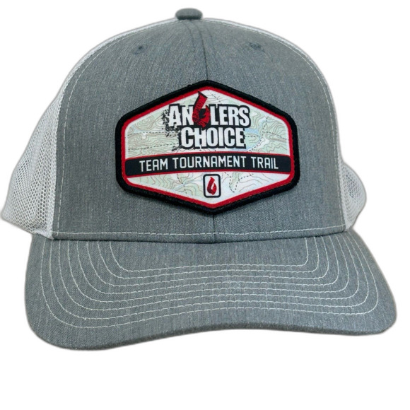 Richardson Cap Hat Men's Snapback Grey White Angler Choice Team Tournament Trail - Picture 1 of 9